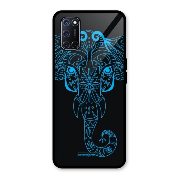 Blue Elephant Ethnic Glass Back Case for Oppo A52