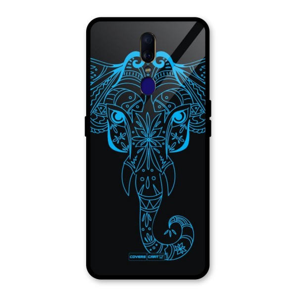 Blue Elephant Ethnic Glass Back Case for Oppo F11