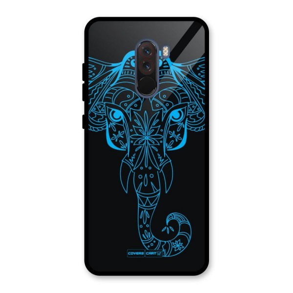 Blue Elephant Ethnic Glass Back Case for Poco F1