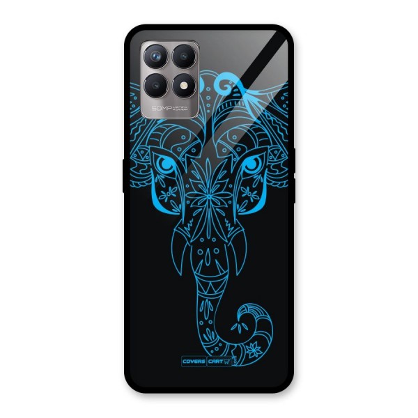 Blue Elephant Ethnic Glass Back Case for Realme 8i