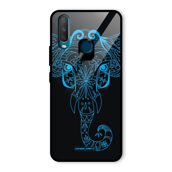 Blue Elephant Ethnic Glass Back Case for Vivo Y12