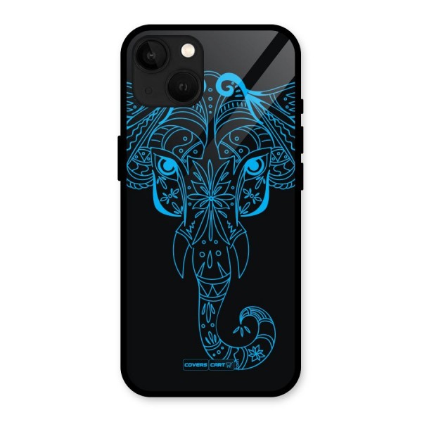 Blue Elephant Ethnic Glass Back Case for iPhone 13