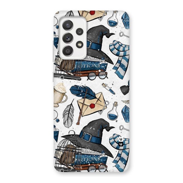 Blue Feather Hat Design Back Case for Galaxy A52