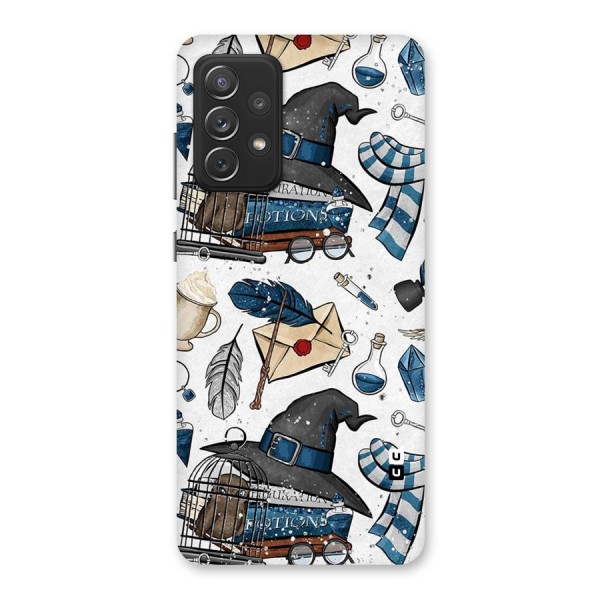 Blue Feather Hat Design Back Case for Galaxy A72