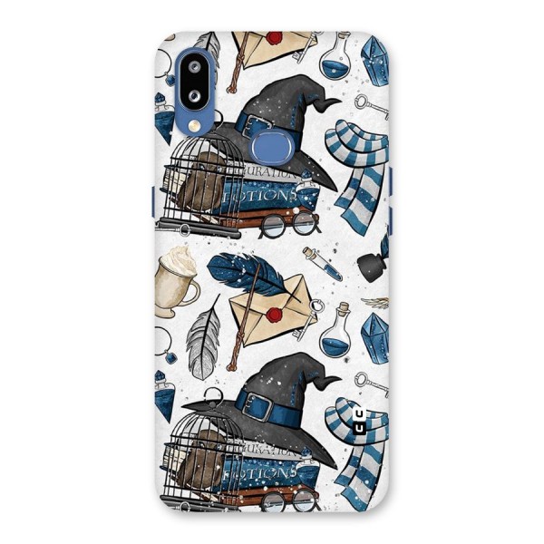 Blue Feather Hat Design Back Case for Galaxy M01s