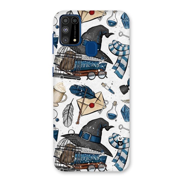 Blue Feather Hat Design Back Case for Galaxy M31