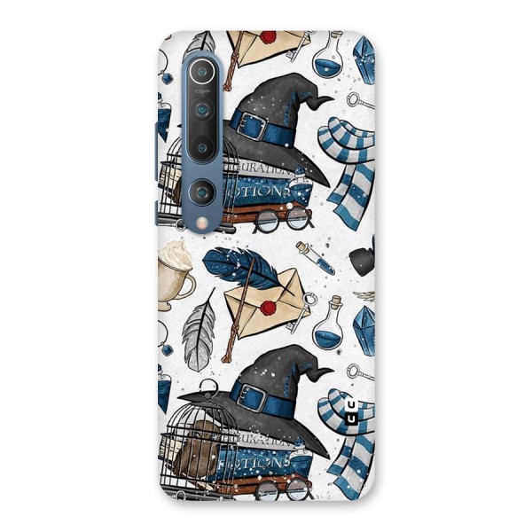 Blue Feather Hat Design Back Case for Mi 10