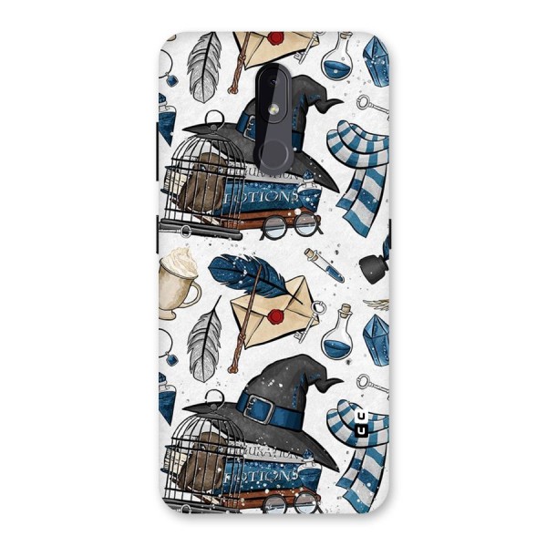 Blue Feather Hat Design Back Case for Nokia 3.2