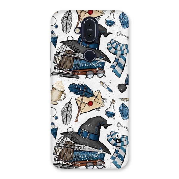 Blue Feather Hat Design Back Case for Nokia 8.1