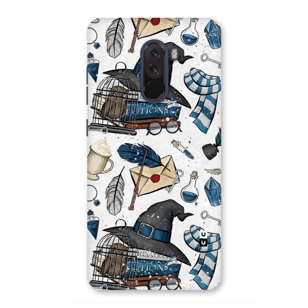 Blue Feather Hat Design Back Case for Poco F1