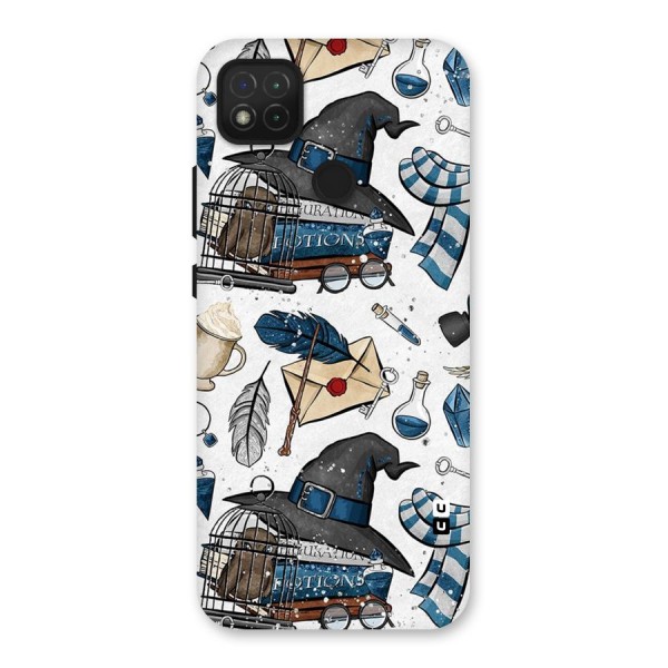 Blue Feather Hat Design Back Case for Redmi 9C