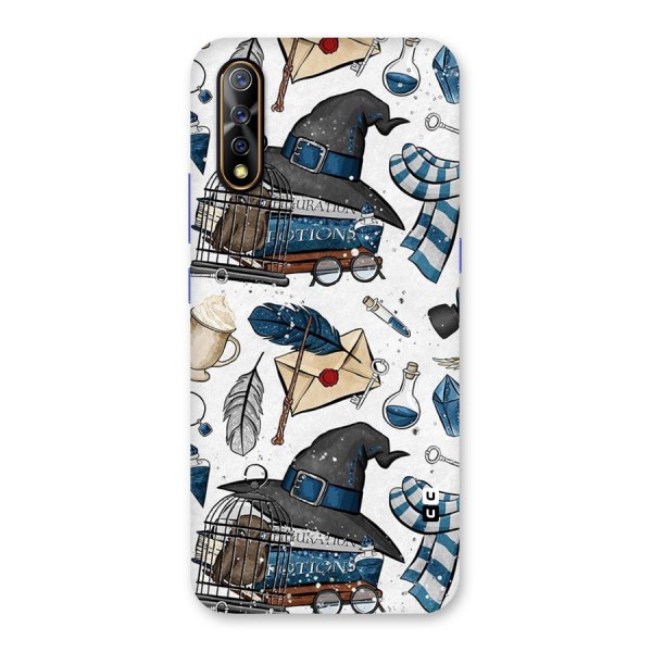 Blue Feather Hat Design Back Case for Vivo S1