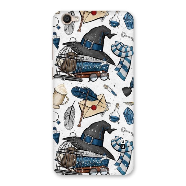 Blue Feather Hat Design Back Case for Vivo Y55s