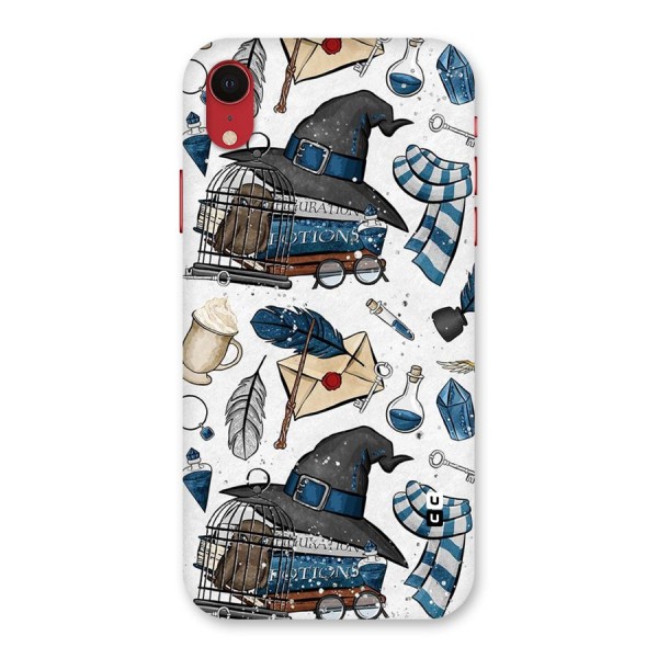 Blue Feather Hat Design Back Case for iPhone XR