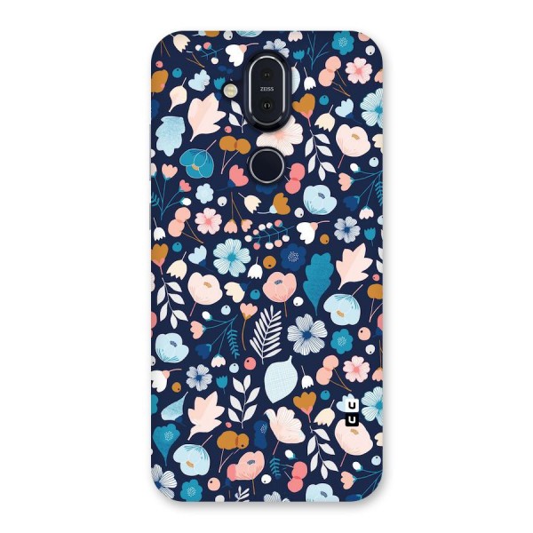 Blue Floral Back Case for Nokia 8.1