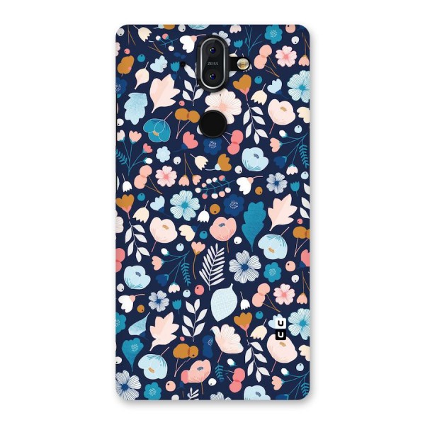 Blue Floral Back Case for Nokia 8 Sirocco