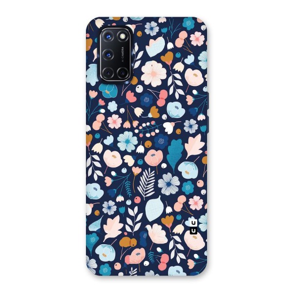 Blue Floral Back Case for Oppo A52