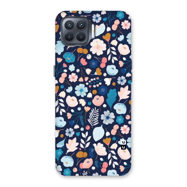 Blue Floral Back Case for Oppo F17 Pro