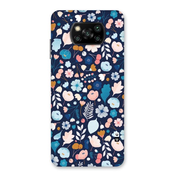 Blue Floral Back Case for Poco X3