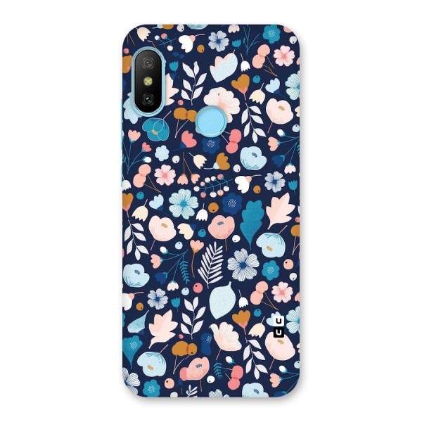 Blue Floral Back Case for Redmi 6 Pro