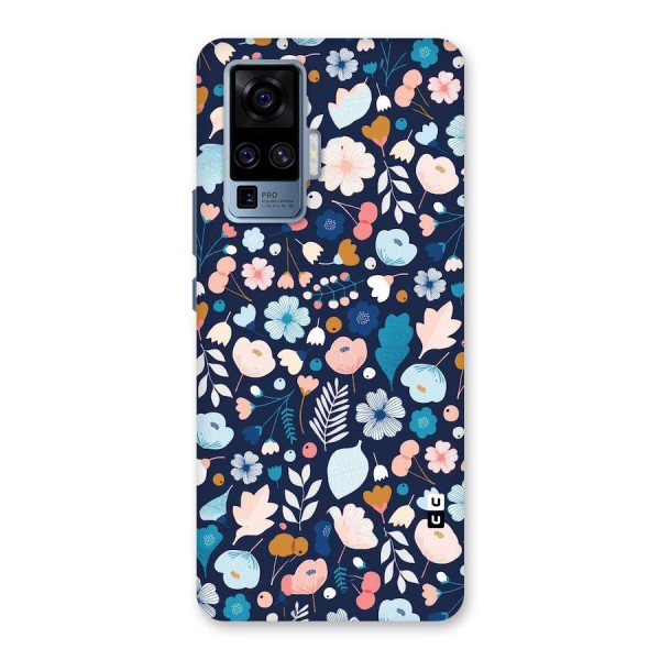 Blue Floral Back Case for Vivo X50 Pro