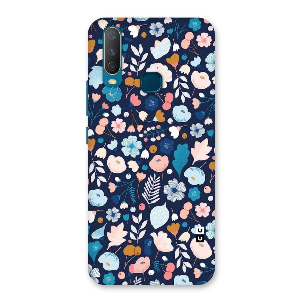 Blue Floral Back Case for Vivo Y12