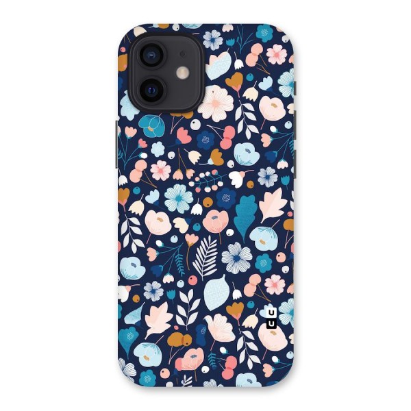 Blue Floral Back Case for iPhone 12