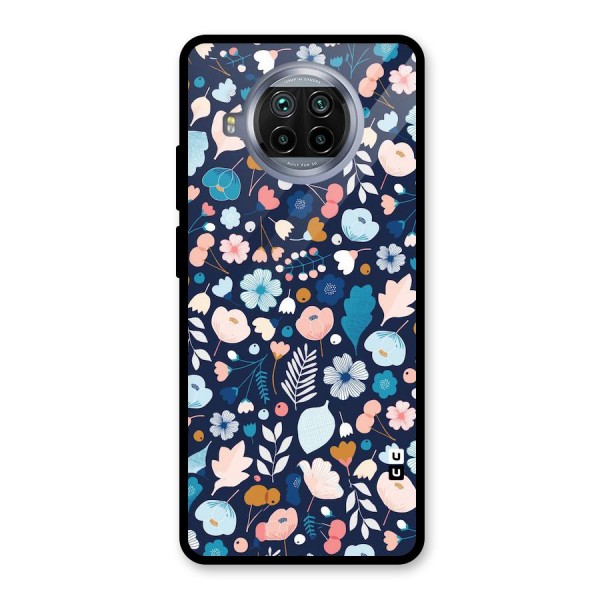 Blue Floral Glass Back Case for Mi 10i