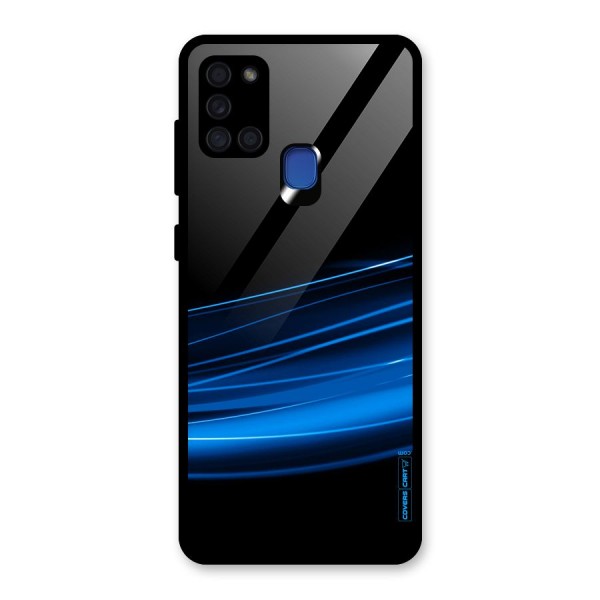 Blue Flow Glass Back Case for Galaxy A21s