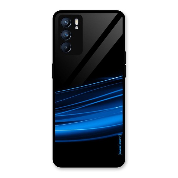 Blue Flow Glass Back Case for Oppo Reno6 5G