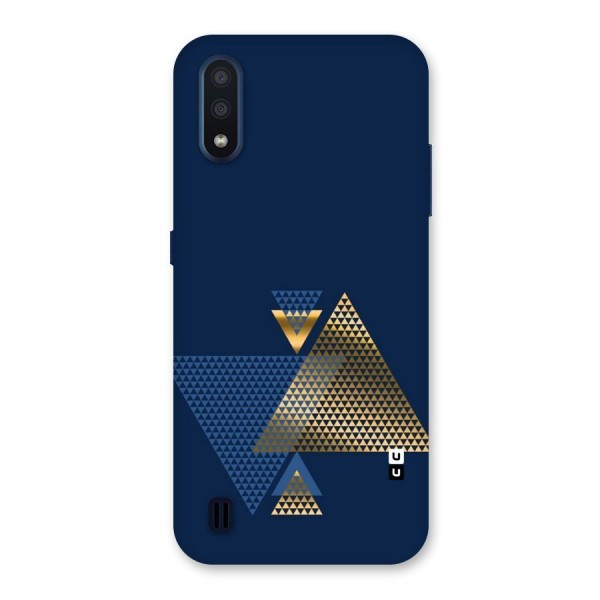 Blue Gold Triangles Back Case for Galaxy M01