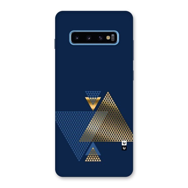 Blue Gold Triangles Back Case for Galaxy S10 Plus