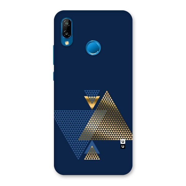 Blue Gold Triangles Back Case for Huawei P20 Lite