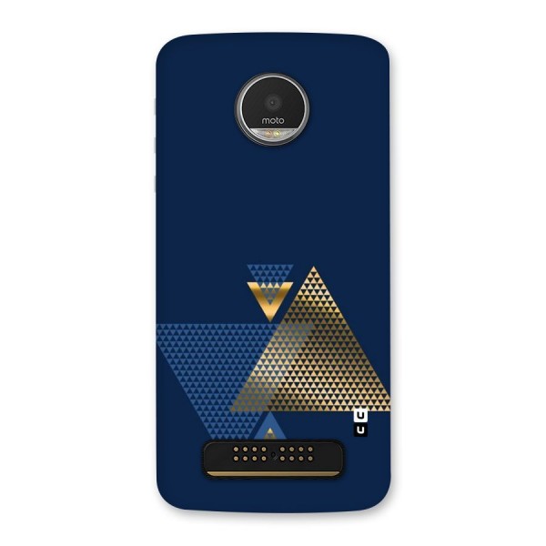 Blue Gold Triangles Back Case for Moto Z Play