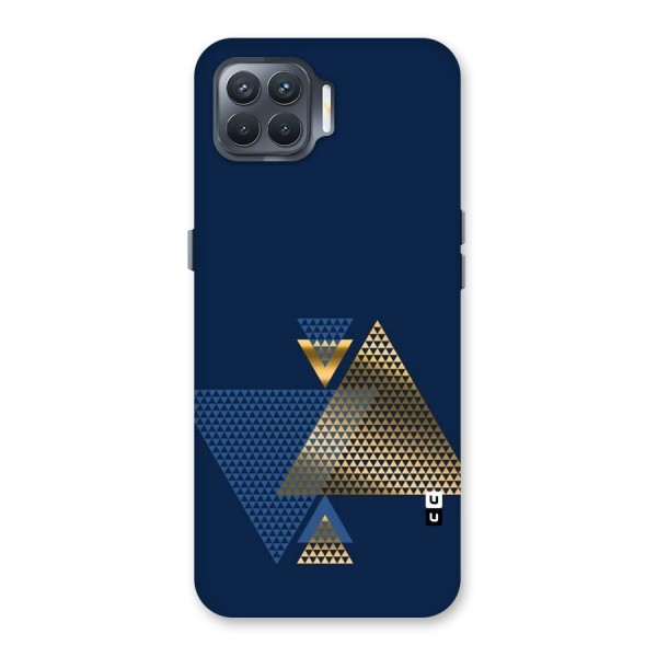 Blue Gold Triangles Back Case for Oppo F17 Pro