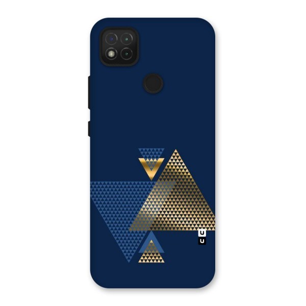 Blue Gold Triangles Back Case for Redmi 9C