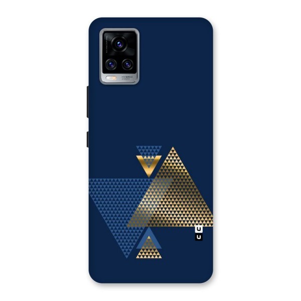 Blue Gold Triangles Back Case for Vivo V20 Pro