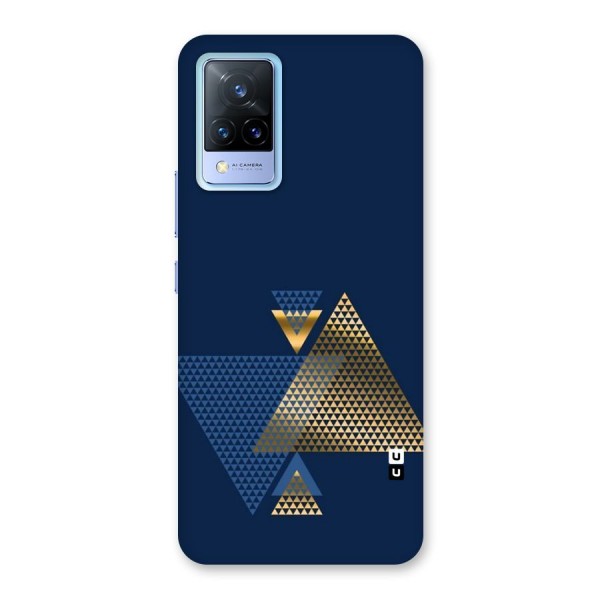 Blue Gold Triangles Back Case for Vivo V21 5G