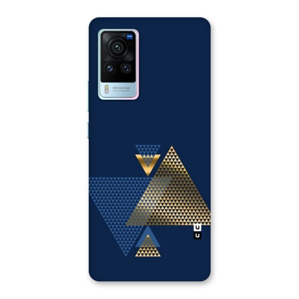 Blue Gold Triangles Back Case for Vivo X60 Pro