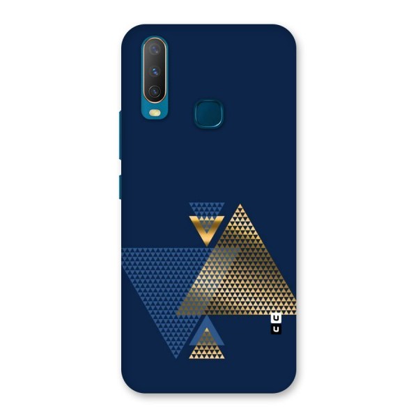 Blue Gold Triangles Back Case for Vivo Y15