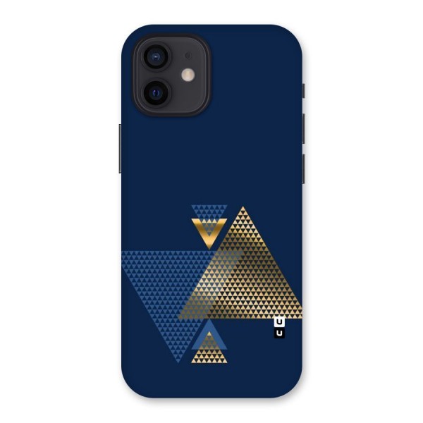 Blue Gold Triangles Back Case for iPhone 12