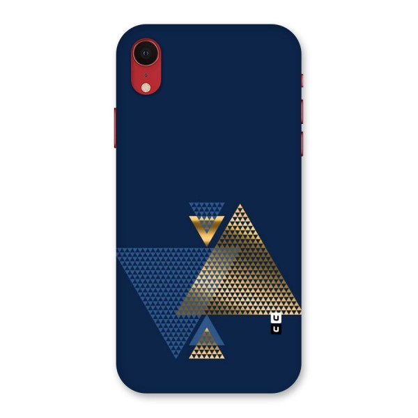 Blue Gold Triangles Back Case for iPhone XR