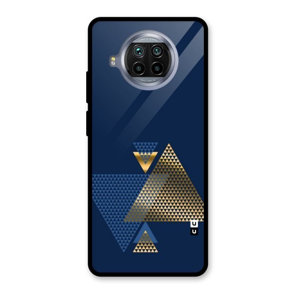 Blue Gold Triangles Glass Back Case for Mi 10i