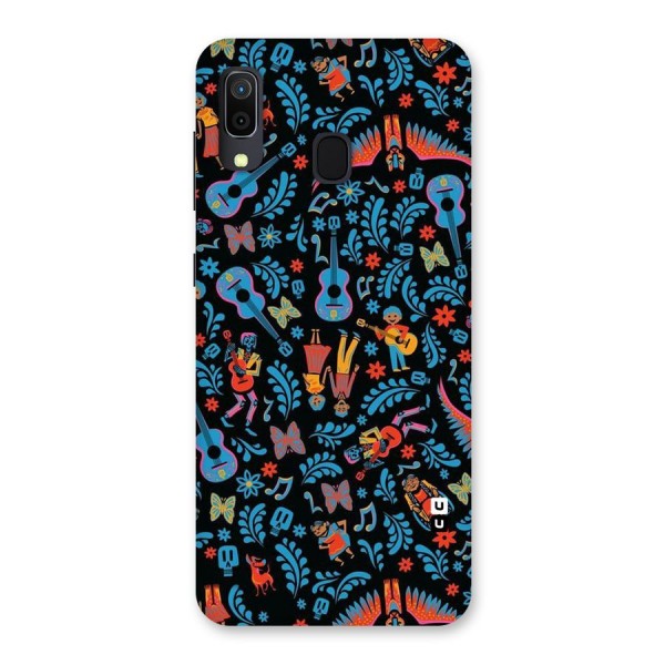 Blue Guitar Pattern Back Case for Galaxy A20