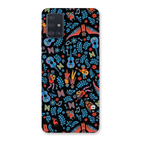 Blue Guitar Pattern Back Case for Galaxy A51