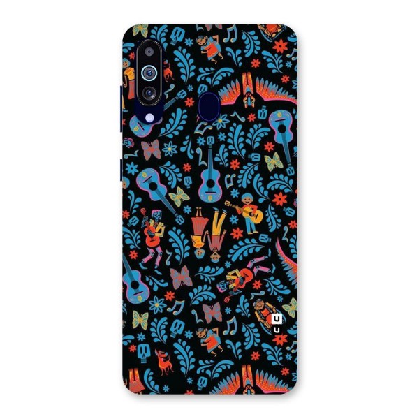 Blue Guitar Pattern Back Case for Galaxy A60