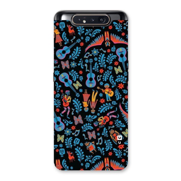 Blue Guitar Pattern Back Case for Galaxy A80