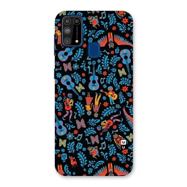 Blue Guitar Pattern Back Case for Galaxy F41