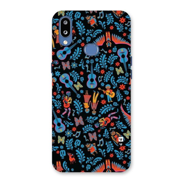 Blue Guitar Pattern Back Case for Galaxy M01s