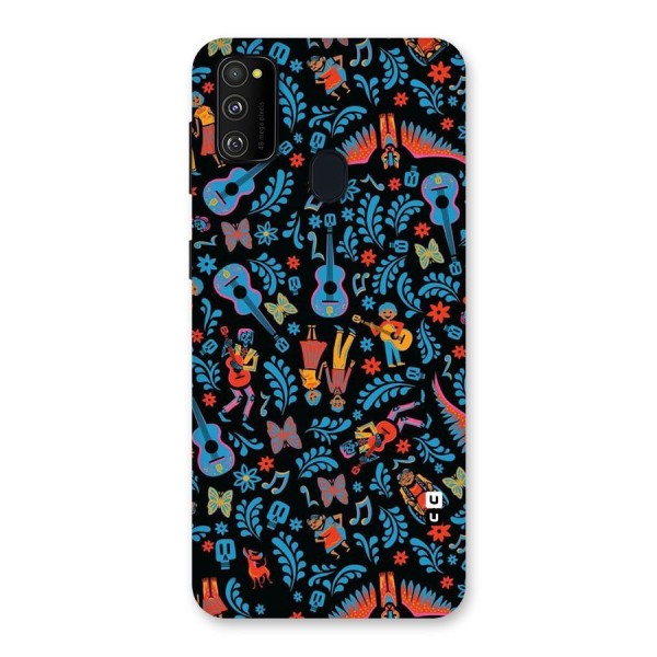 Blue Guitar Pattern Back Case for Galaxy M21